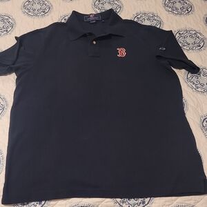Vineyard Vines Navy Polo with Red Logo